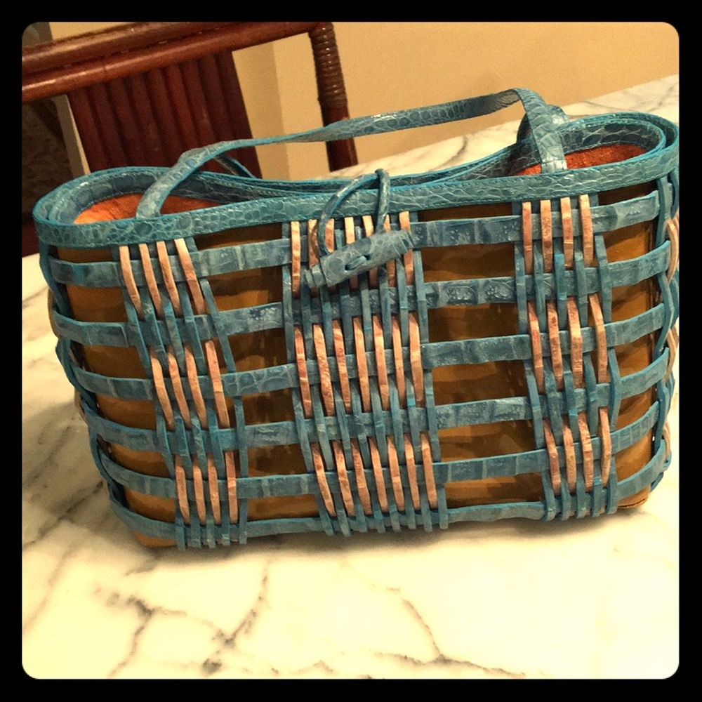 Nancy Gonzales Aqua Hand Bag